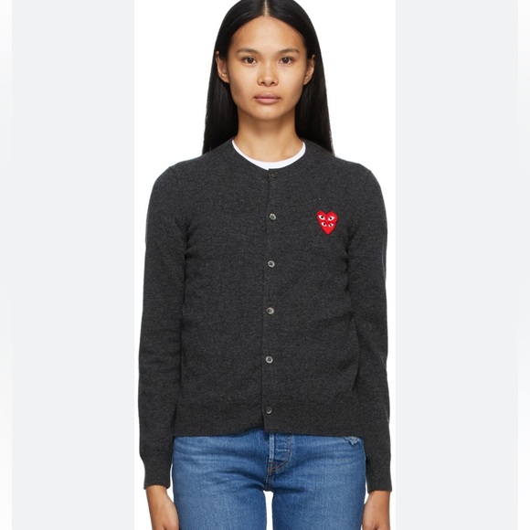 COMME DES GARÇONS PLAY Wool Layered Double Heart CardiganXS EC worn once - Picture 3 of 4